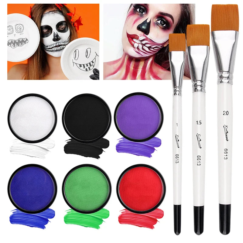 Face Body Painting Palette Non-toxic Safe Monochromatic Water Based Zpaxo