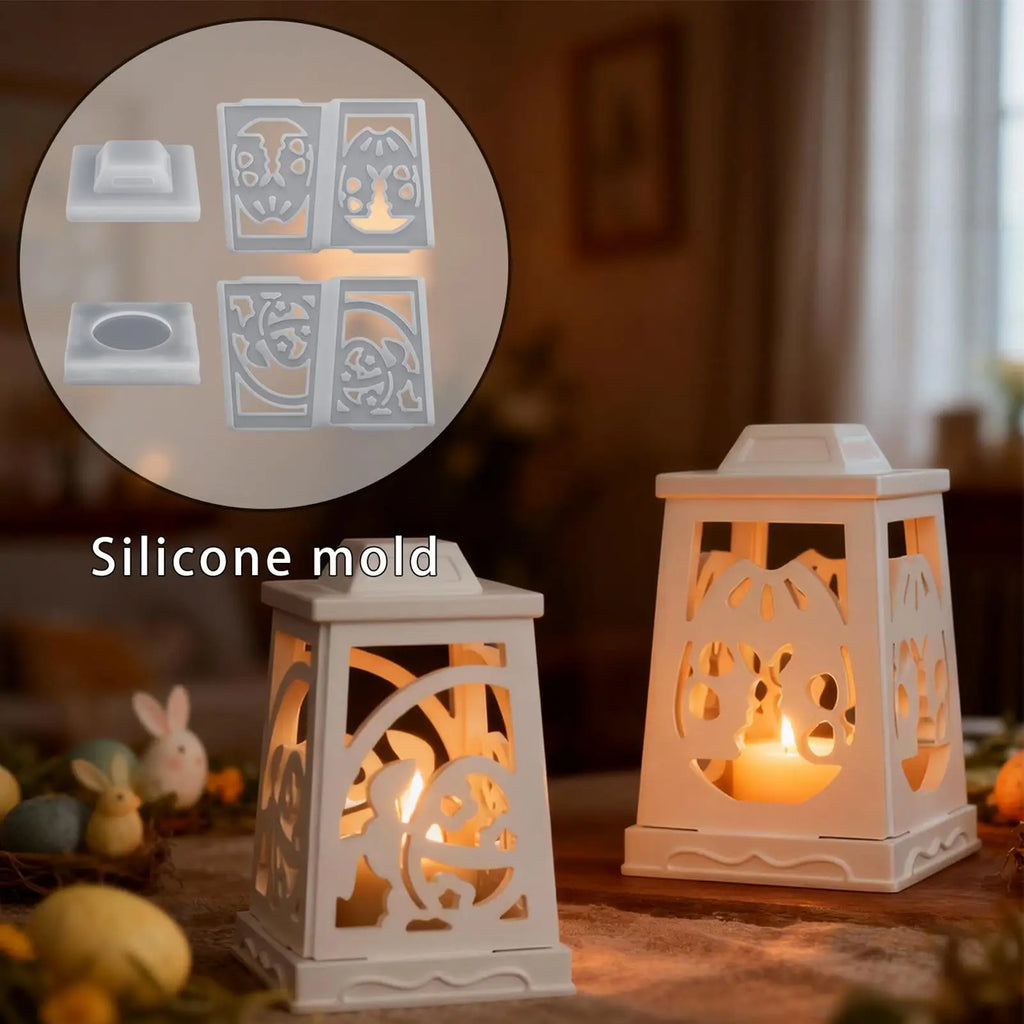 Easter Silicone Resin Molds Heat Resistant Reusable Casting Moulds Easter Tea Light Candle Holder Silicone Molds For Wax Plaster Zpaxo