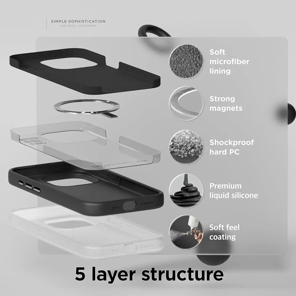 UYUXIO Liquid Silicone Magnetic Phone Case Iphone 15 14 13 12 Max