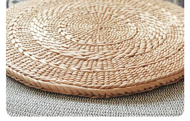 Hand woven double-layer cushion cushion sofa cushion grass woven cushion chair dining chair cushion comfortable Zpaxo