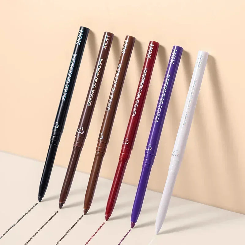 Waterproof Black Brown Eyeliner Pencils Smudge-Proof Long Lasting Easy To Wear Eye Liner Gel Matte Quick Drying Eyeliner Pen Zpaxo