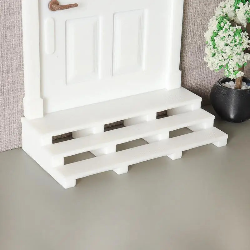 ▶1Pcs Dollhouse Staircase Model Mini Simulation Dolls House DIY Micro Landscape Outdoor Stair Decoration Furniture Accessories Zpaxo