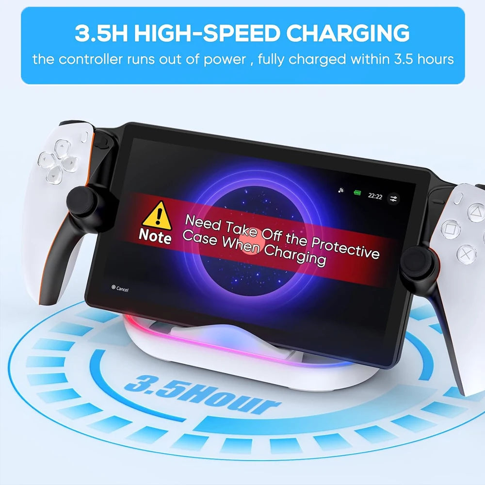 PS5 Portal Charging Dock Stand – RGB Lighting & LED Indicators Gaming Charging Dock Zpaxo