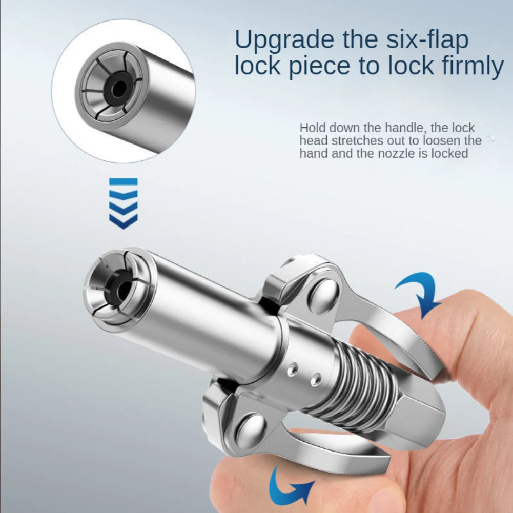 Mini Grease Gun Coupler 10000 PSI – Stainless Steel Lube Tool