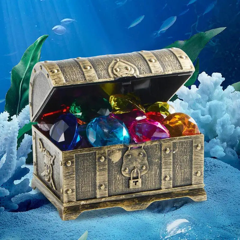 Pool Sinking Toys Kids Swim Toys Swimming Treasure Box Play Set Water Dive Game For Ages 3-12 Girls Boys Beginners Team Lake Zpaxo