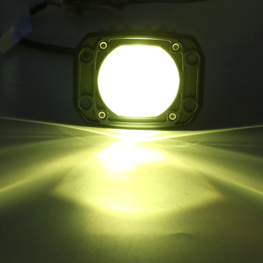 6000K White 3500K Yellow 8D Lens Fog Lights Flush Mount Driving Work