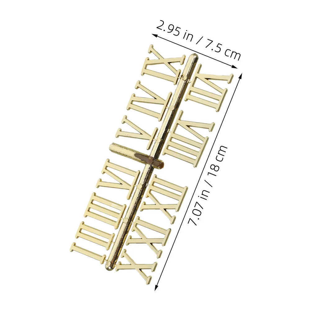 2Sets Premium Electroplated Clock Numbers Roman Numeral Making DIY