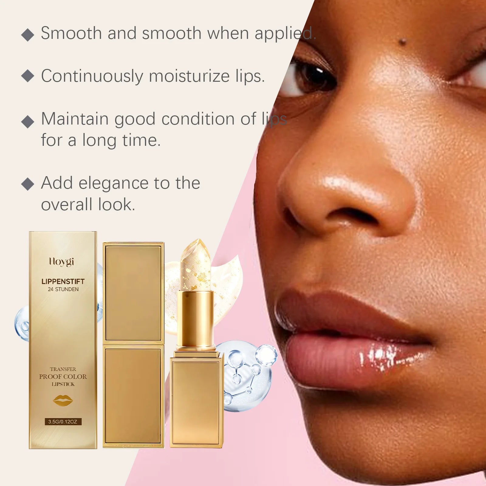 Hoygi Gold Foil Color Changing Lip Balm – Moisturizing Tint Color Changing Lip Balm Zpaxo