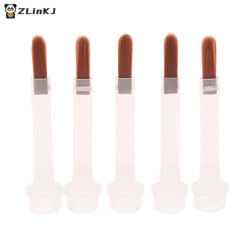 5 10 Disposable Nail Polish Brush Bottle Replacement Brown Hair Art Zpaxo