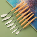 7/14Pcs Stainless Steel Oil Painting Knives Set Artist Crafts Spatula Palette Knife Mixing Knife Scraper Art Tools Zpaxo Plastic Handle