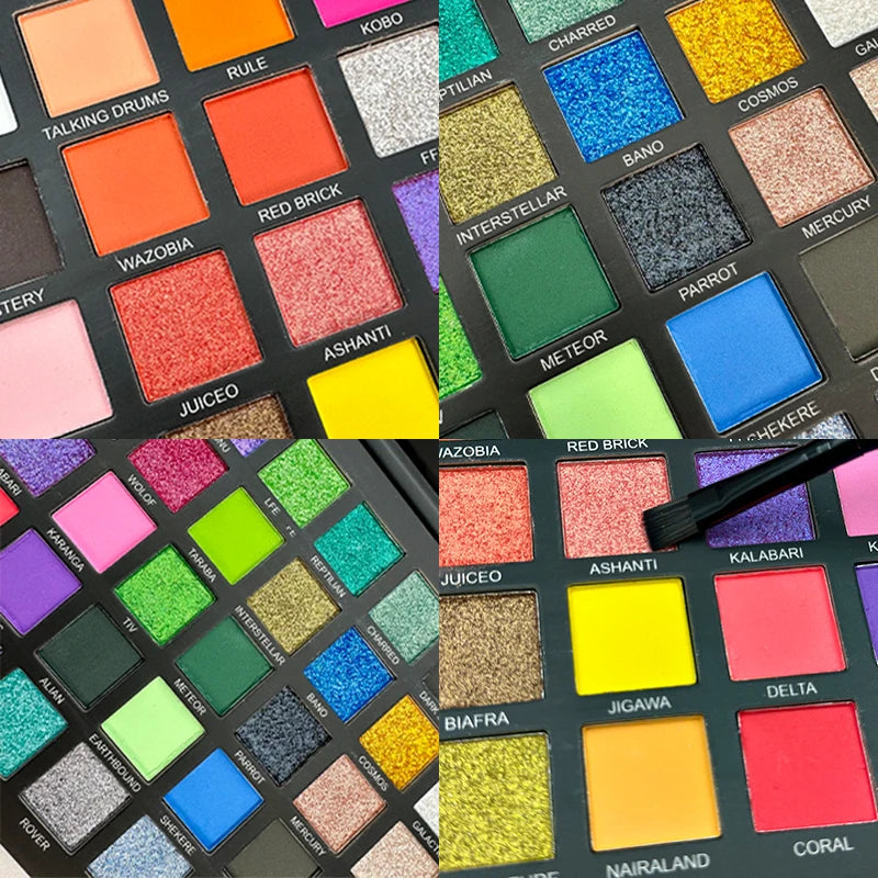50 Rainbow Eyeshadow Palette Shimmer Matte Finish Nude Neon Glitter Zpaxo