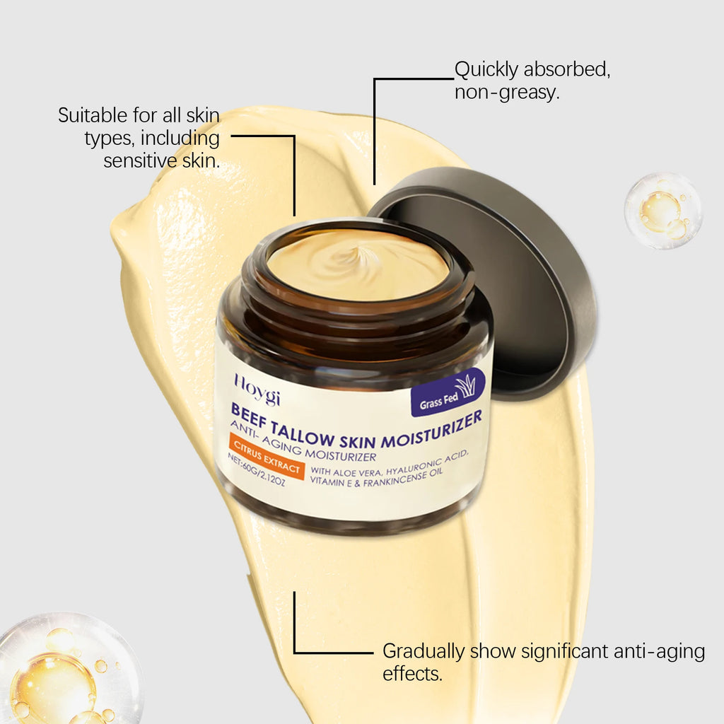 Cow Fat Moisturizing Cream Beef Tallow Honey Moisturizer Cream Brightening Rejuvenation Nourishing Hydratin Deeply Moisturizer Zpaxo