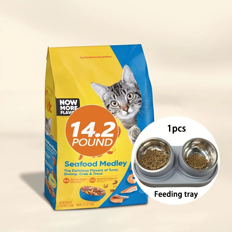 Heavy-duty Modern Elevated Dual Pet Food and Water Bowls • Detachable and Easy to Clean • Space-saving Dual-compartment Feeding Zpaxo