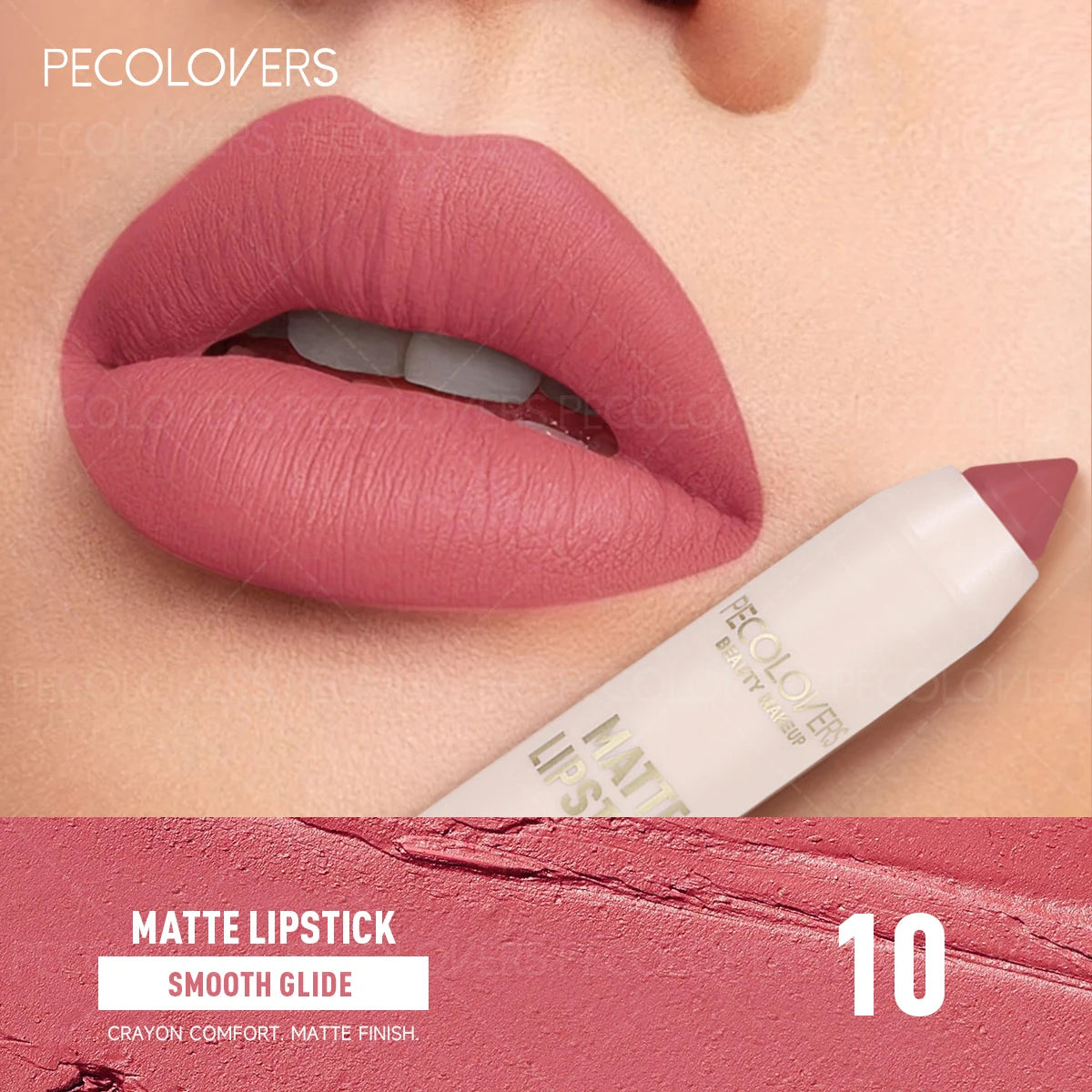 Matte Crayon Lipstick-long-lasting Easy Moisturizing Versatile Lip Zpaxo 10