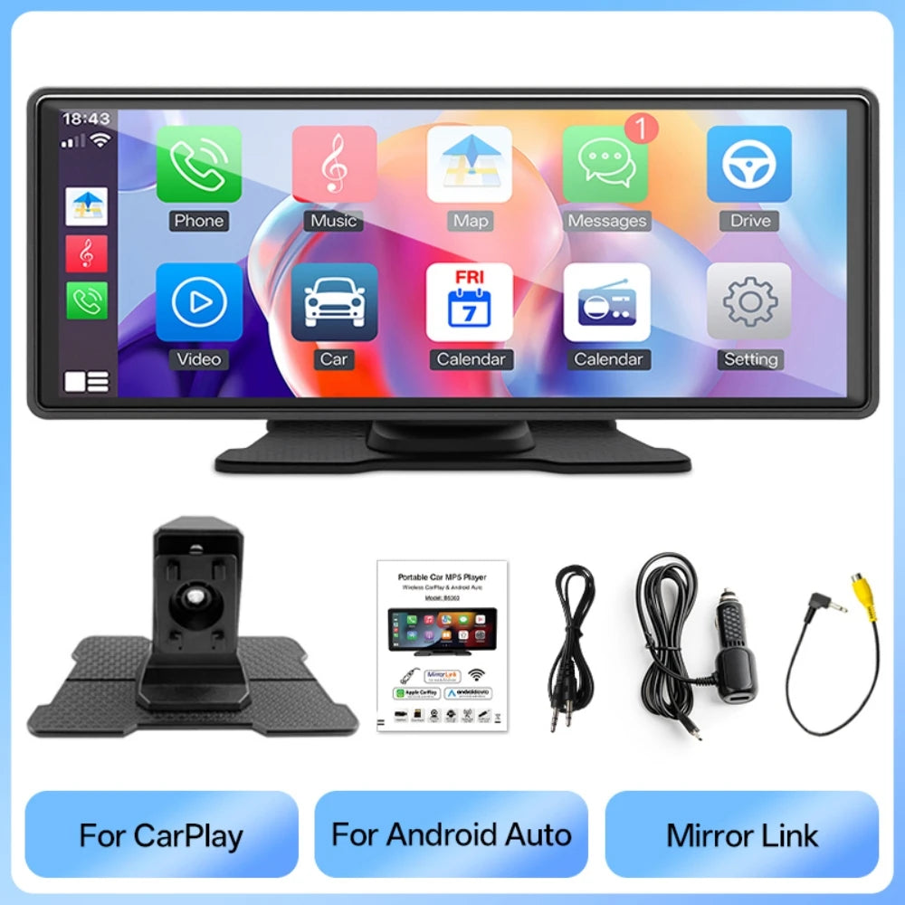 Hippcron Car IPS Display Screen Wireless Carplay Android Auto Zpaxo car player