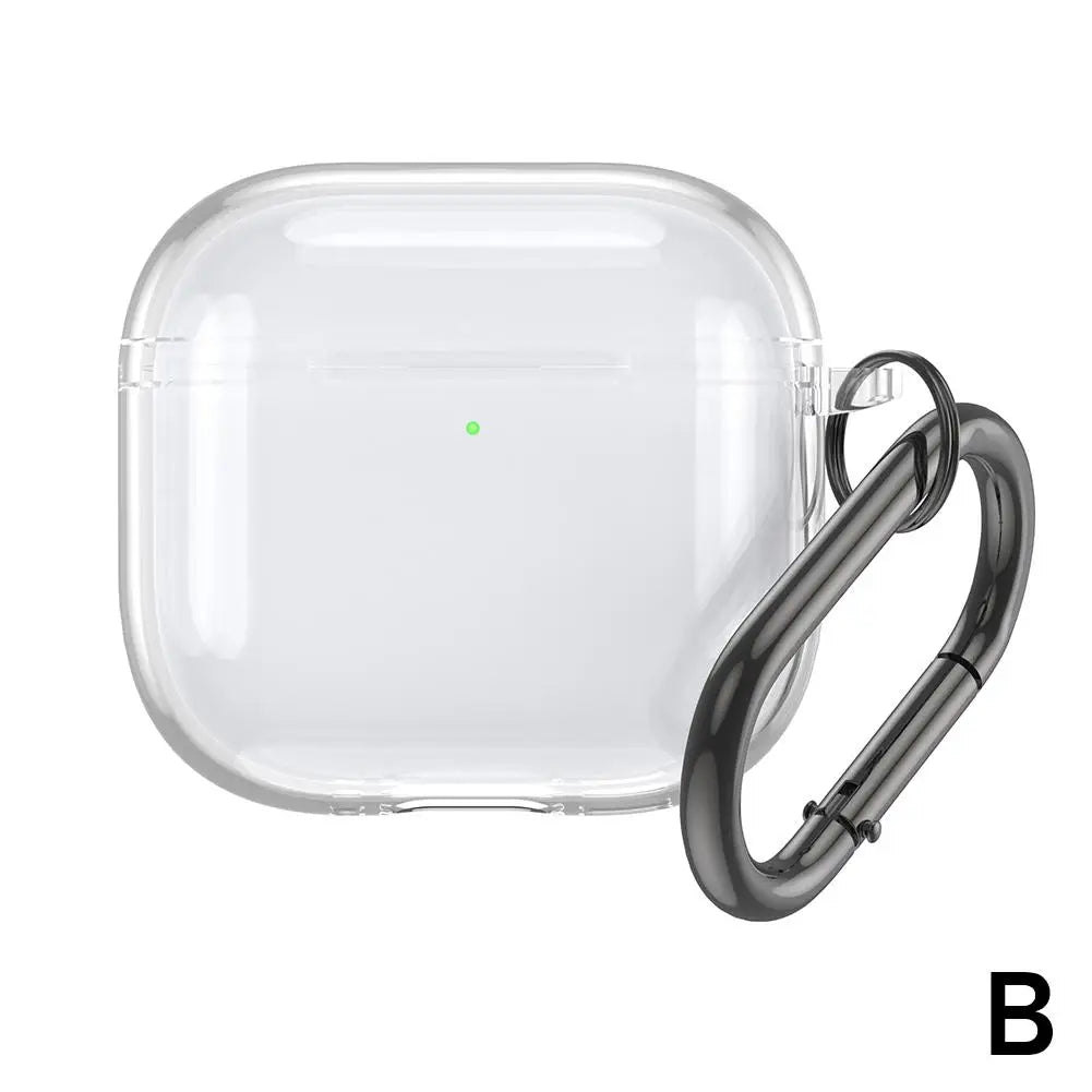 Soft TPU Transparent Headphone Case For Apple AirPods 4 For Airpods 4th Gen Earphones Shockproof Protective Case With Keychain Zpaxo Transparent