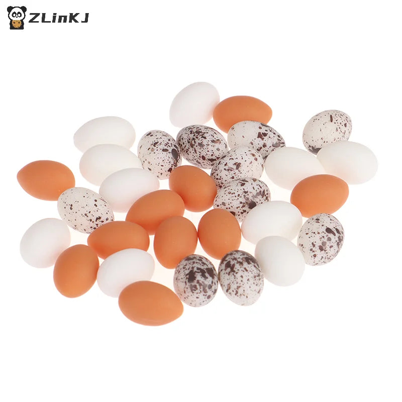 ▶10Pcs Dollhouse Miniature Simulation Eggs Food Model Pretend Play Kitchen Toys Zpaxo