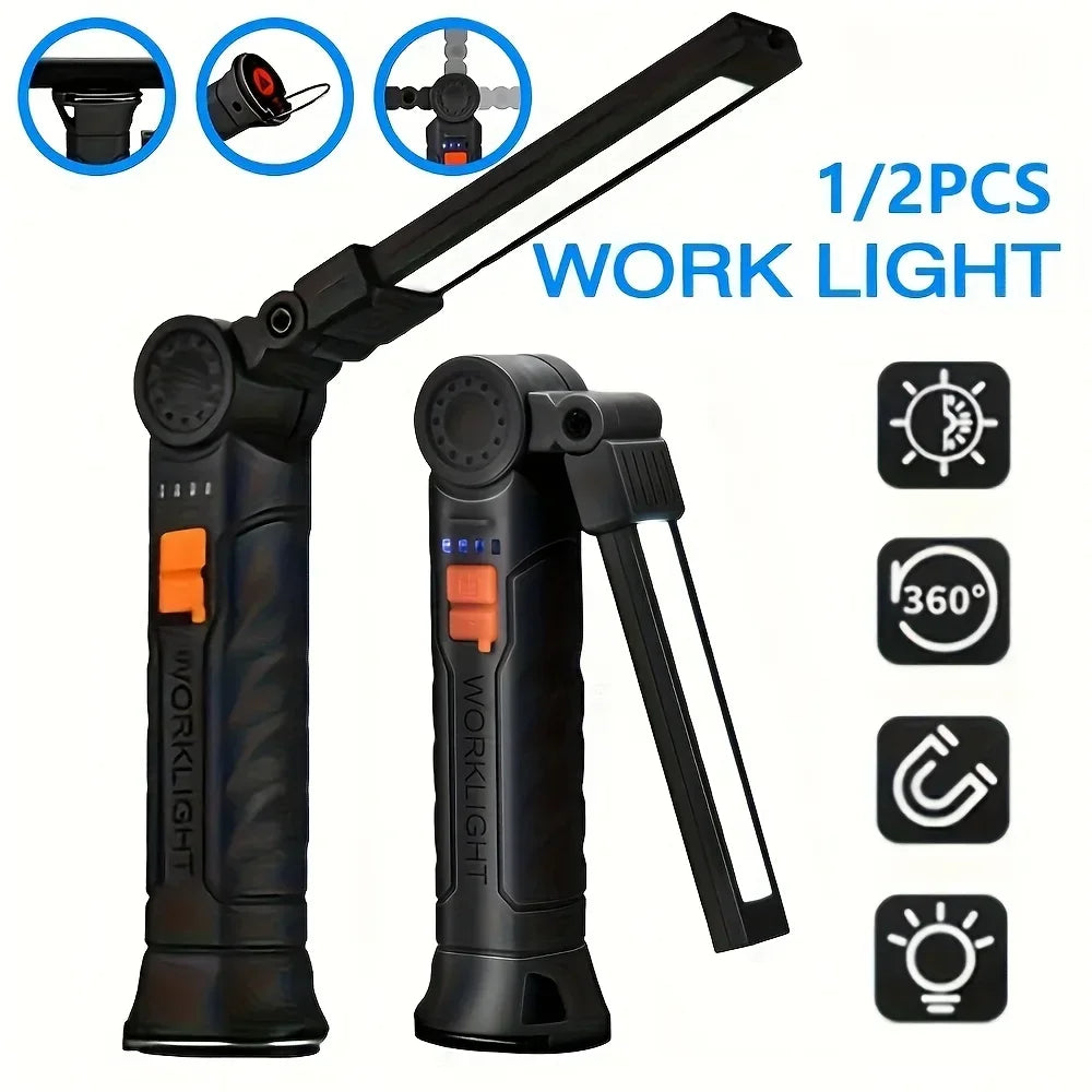 COB LED Rechargeable Work Light – Magnetic Camping Lantern