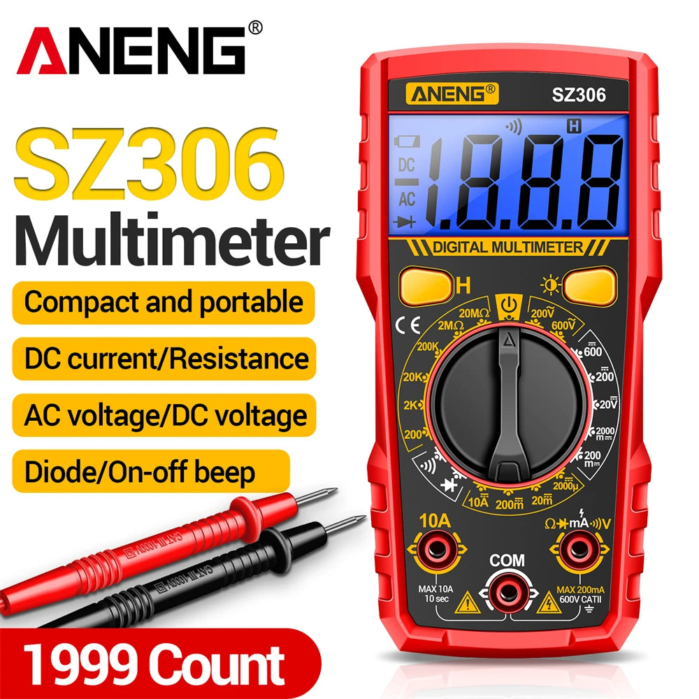 ANENG SZ306 Multimeters 10A Current Testers AC DC Voltage Diode Test