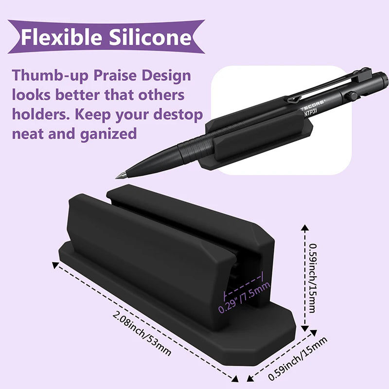 Self-Adhesive Silicone Pen Clip Holder – 2-Pack Desk Organizer Pen Clip Holder Zpaxo