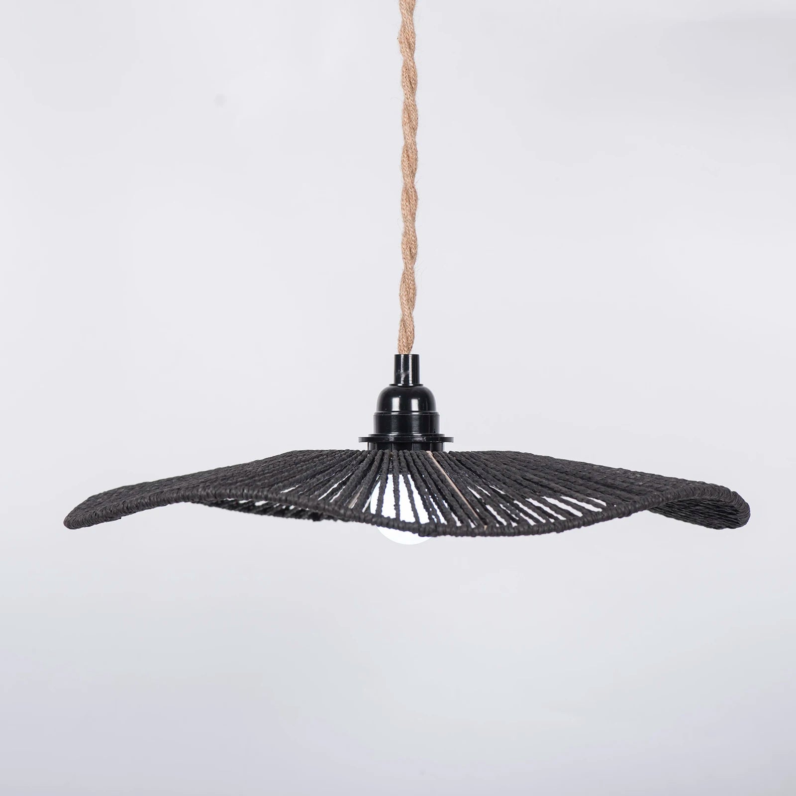 Woven Paper Rope Lampshade Chandelier Cover Lamp Shade Hanging Lights Fixture Paper Rope Lampshade Hanging Lights Cover Zpaxo