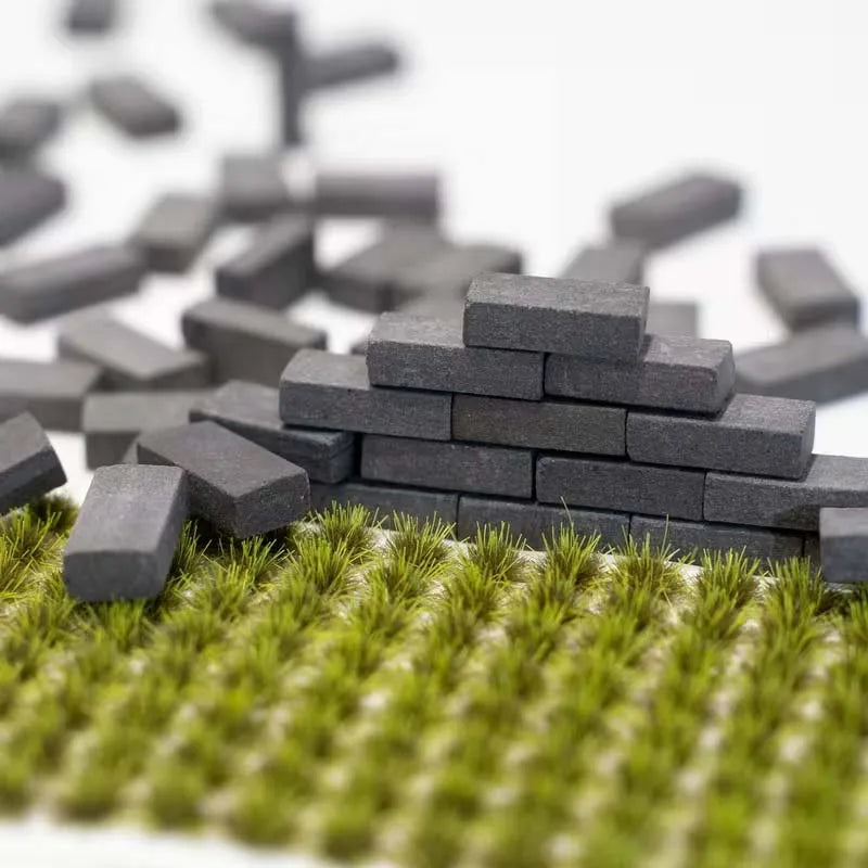 50pcs 1:16 Mini Cement Bricks – DIY House Model Building Kit Miniature Model Kit Zpaxo 50PCS Gray