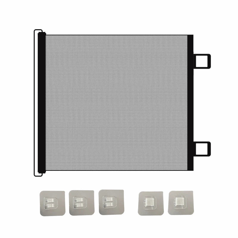 2025 Hot Retractable Pet Gate - Anti-Escape Reinforced Mesh, No-Drill Safety Barrier for Puppies/Kittens, Stairs/Hallway/Balcony Zpaxo black 110x78cm