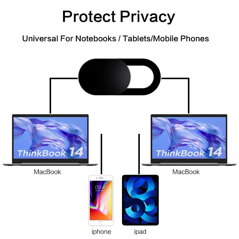 Ultra-Thin Webcam Cover Shutter for Laptop, Phone & Tablet