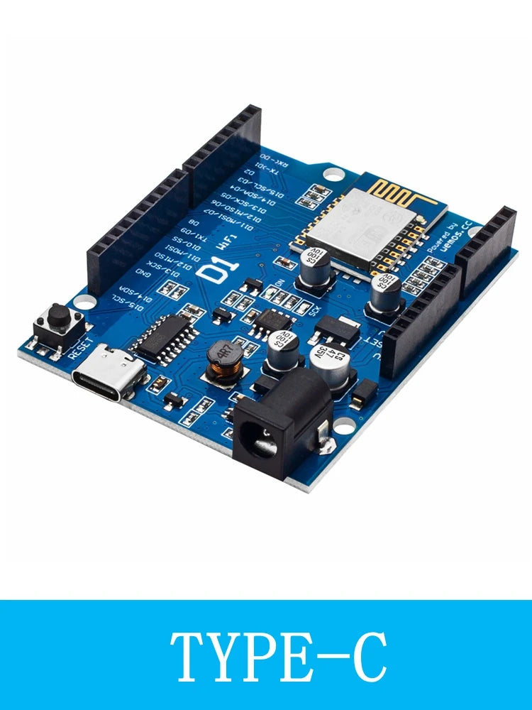 ESP8266 ESP-12E WiFi Module CH340 Dev Board for D1 Mini & for Arduino Uno Zpaxo type-c