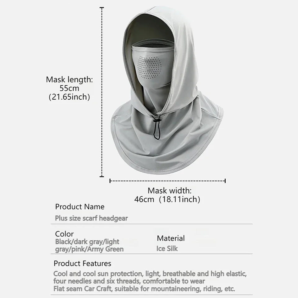 Full Face Mask Sun Protection Windproof Hat Motorcycle Riding Sports Cap Neck Protect Outdoor Sunscreen Breathable Fishing Mask Zpaxo