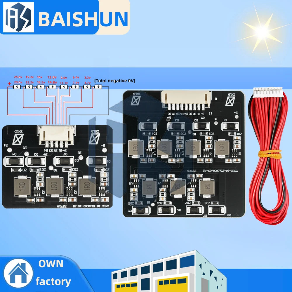 2S-8S 1 2A BMS Active Equalizer Board Energy Transfer Balance LiFePO4 Zpaxo