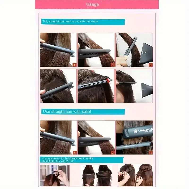 Hairdressing V-comb Messy Hair Finishing Straightening Splint Comb
