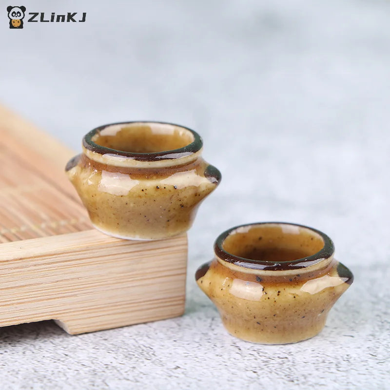 ▶1Pc 1:12 Dollhouse Ceramics Pot Bowl Tableware Vegetable Bowl Soup Bowl Kitchen Toy Zpaxo