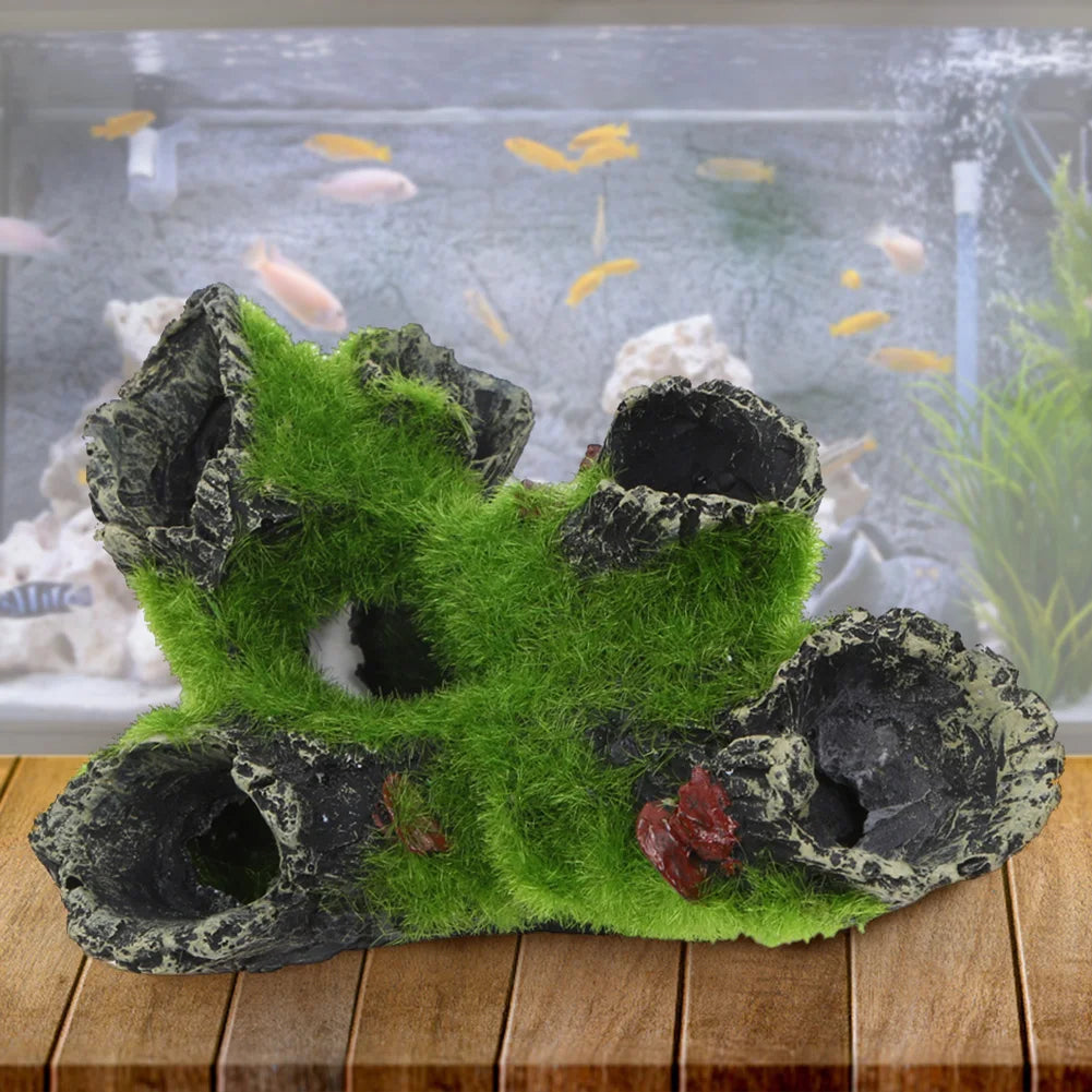 Resin Breeding Hiding Cave Simulation Shrimp Cave House Decorative Props Tree House Shelter Crafts Arts for Aquarium Landscaping Zpaxo Default Title