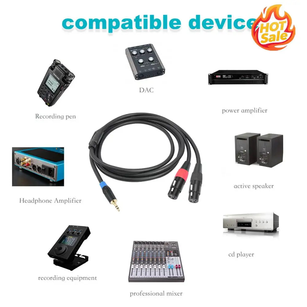 3.5mm 1/8inch Jack To 2 XLR 3Pin Cable Adapter 3.5mm To Dual XLR Breakout Y Splitter Cable 3.5mm To Dual XLR Stereo Cable Zpaxo