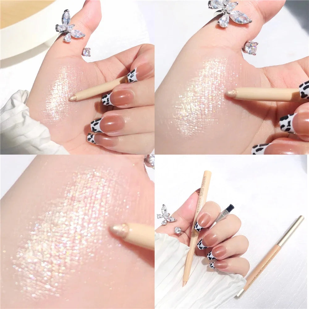 Sweet Mint Lying Silkworm Pencil Galaxy Glitter Eyeshadow Pen Long-lasting Waterproof Shiny Eyeliner Outline Pen Stick Makeup Zpaxo 02 Galaxy Aurora
