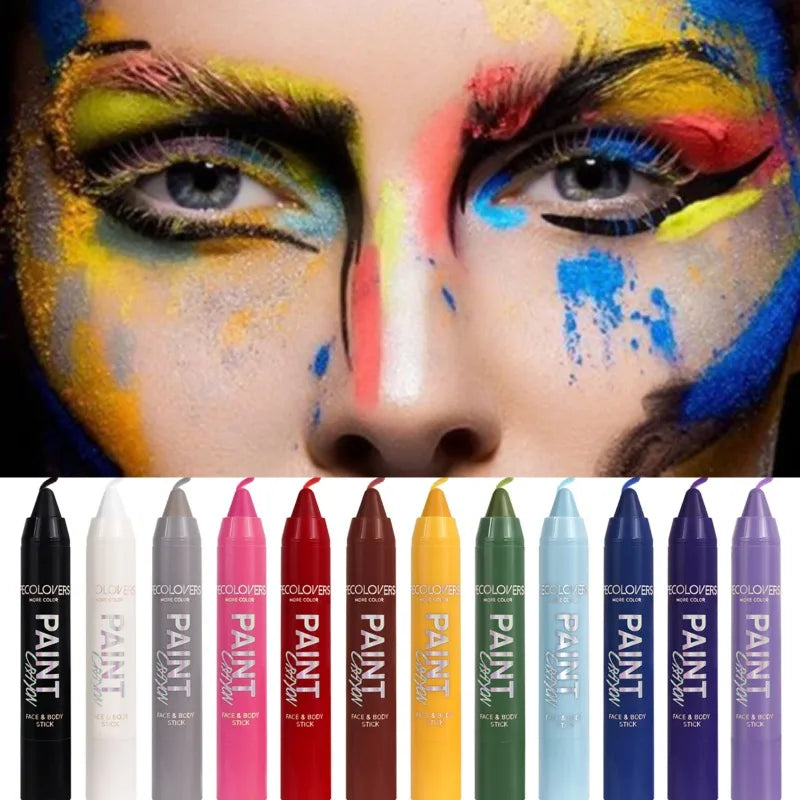 Face & Body Paint Sticks Body Paint in Blue black green Sweat-Proof & Water-Resistant Halloween & LongLasting Effect Zpaxo