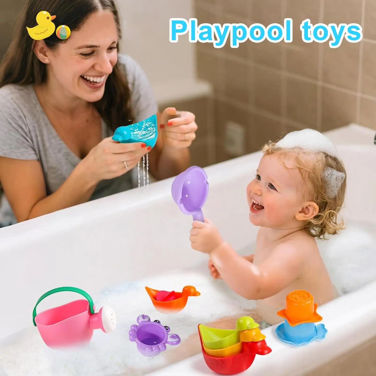 Bath Toy Safe Bathtub Water Toys Creative Floating Sensory Accessories Educational Games For Swimming Shower Kids Water Play Zpaxo