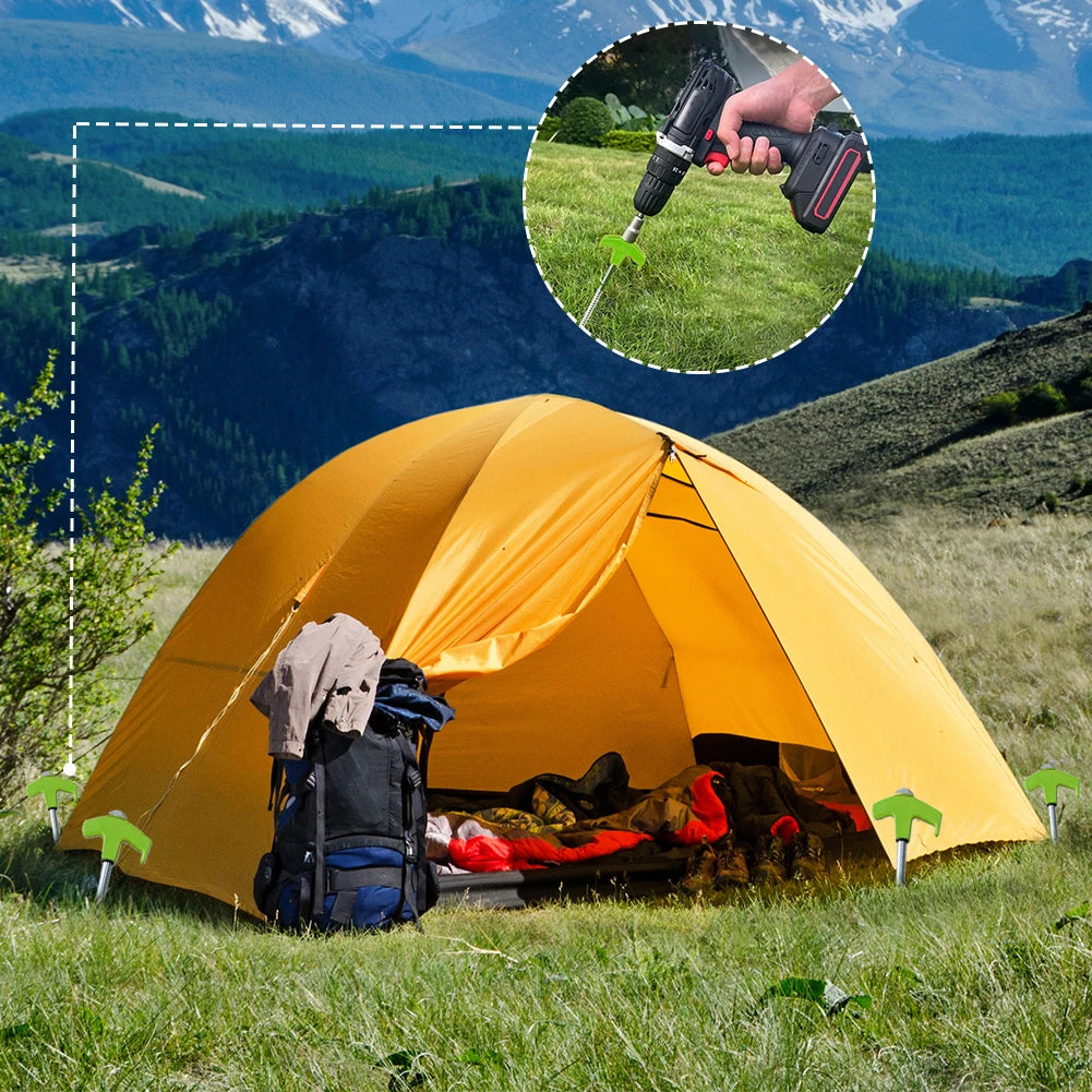 Heavy Duty Spiral Screw Hex Socket Stakes Ground Anchors Camping Tent