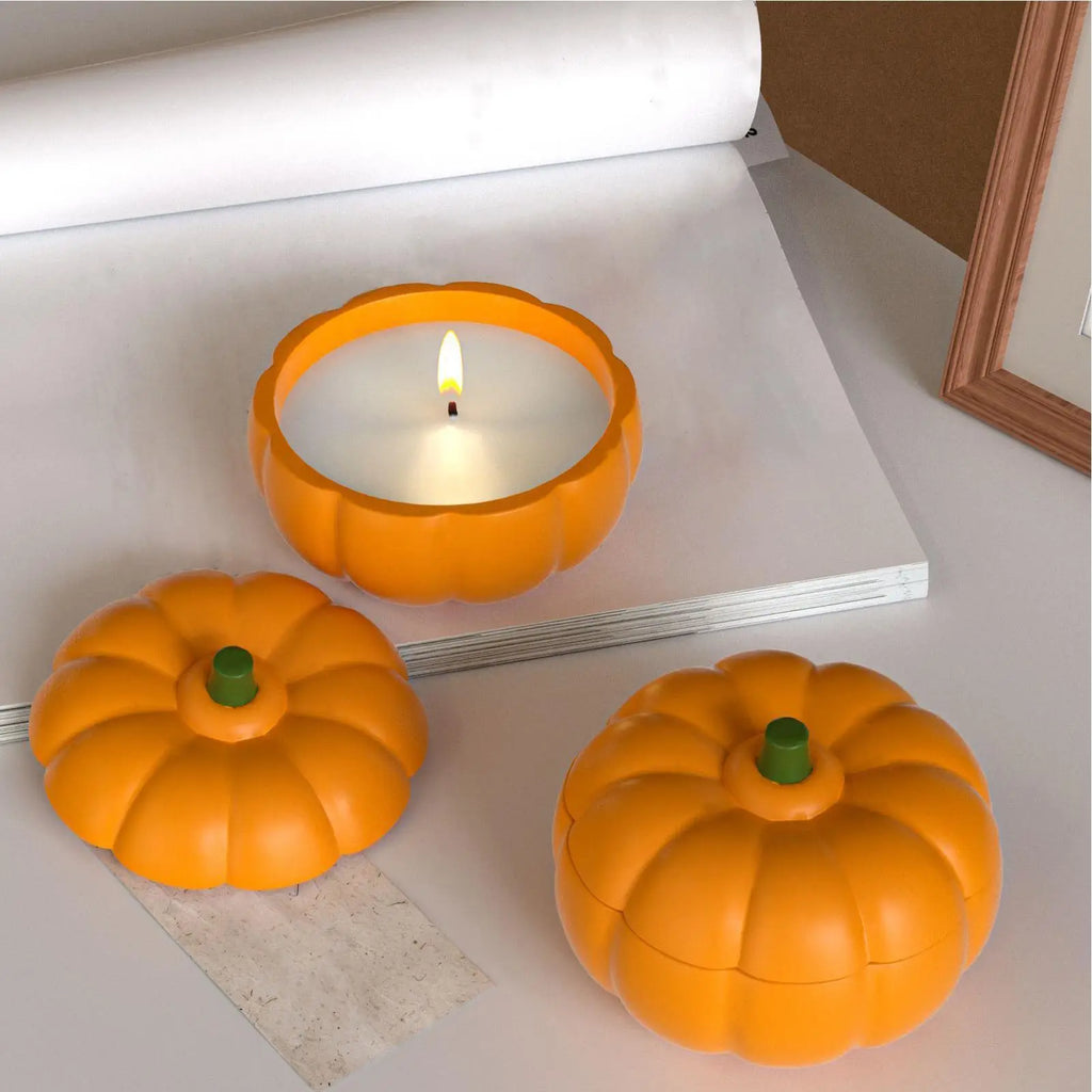Pumpkin Mold Halloween Candle Holder Molds Reusable Containers
