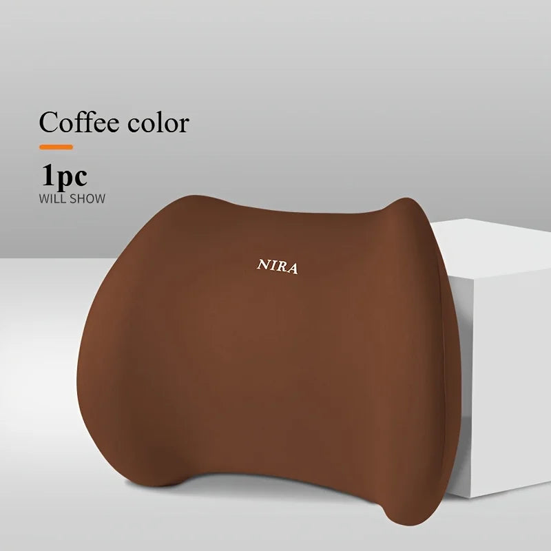 Ergonomic Office Bed Lumbar Pillow Posture-correcting Back Support Zpaxo 1pc-Coffee color