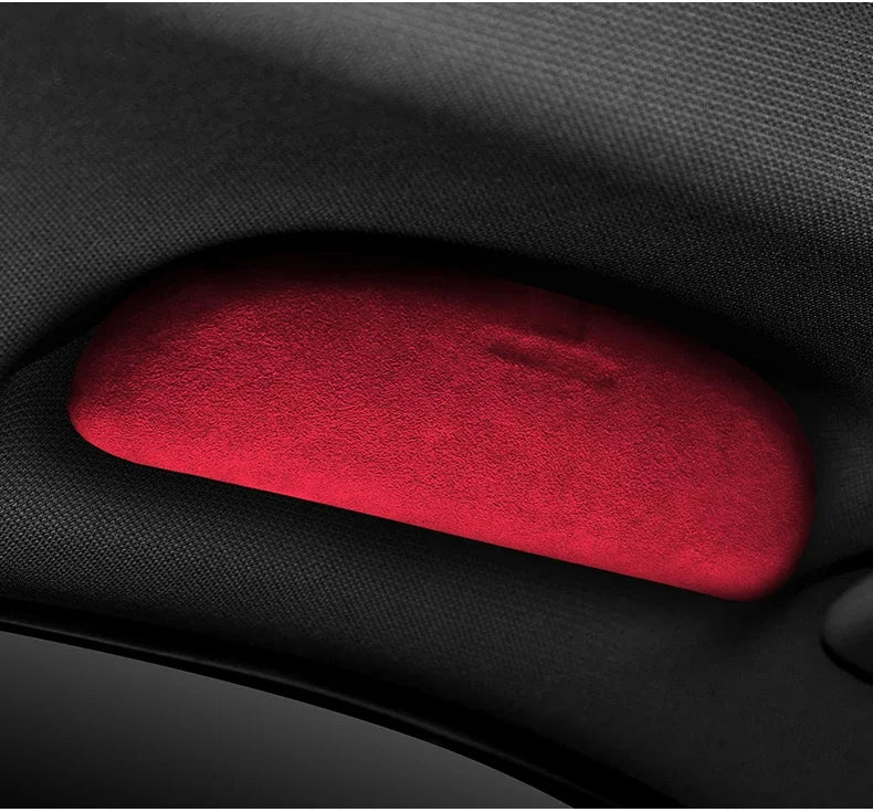 Super Suede Car Roof Sunglass Eyeglasses Glasses Case Holder For Land Rover Range Rover Velar Discovery Freelander Storage Box Zpaxo Big Red