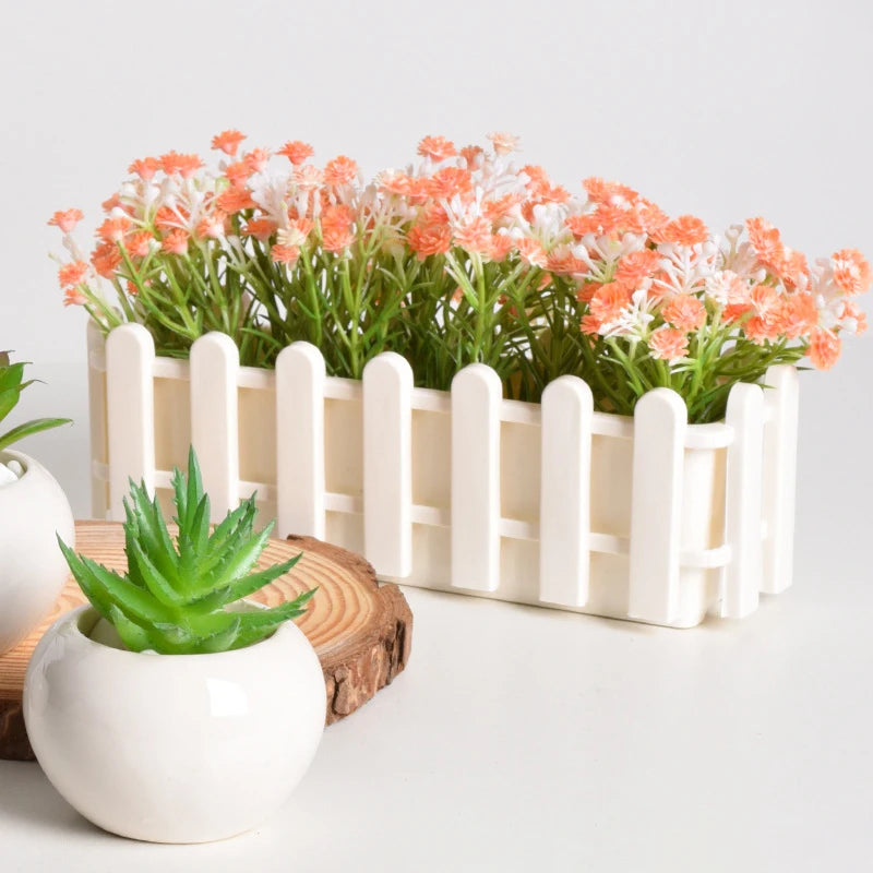 Fence Flower Pot – Plastic Plant Basket for Home & Office
