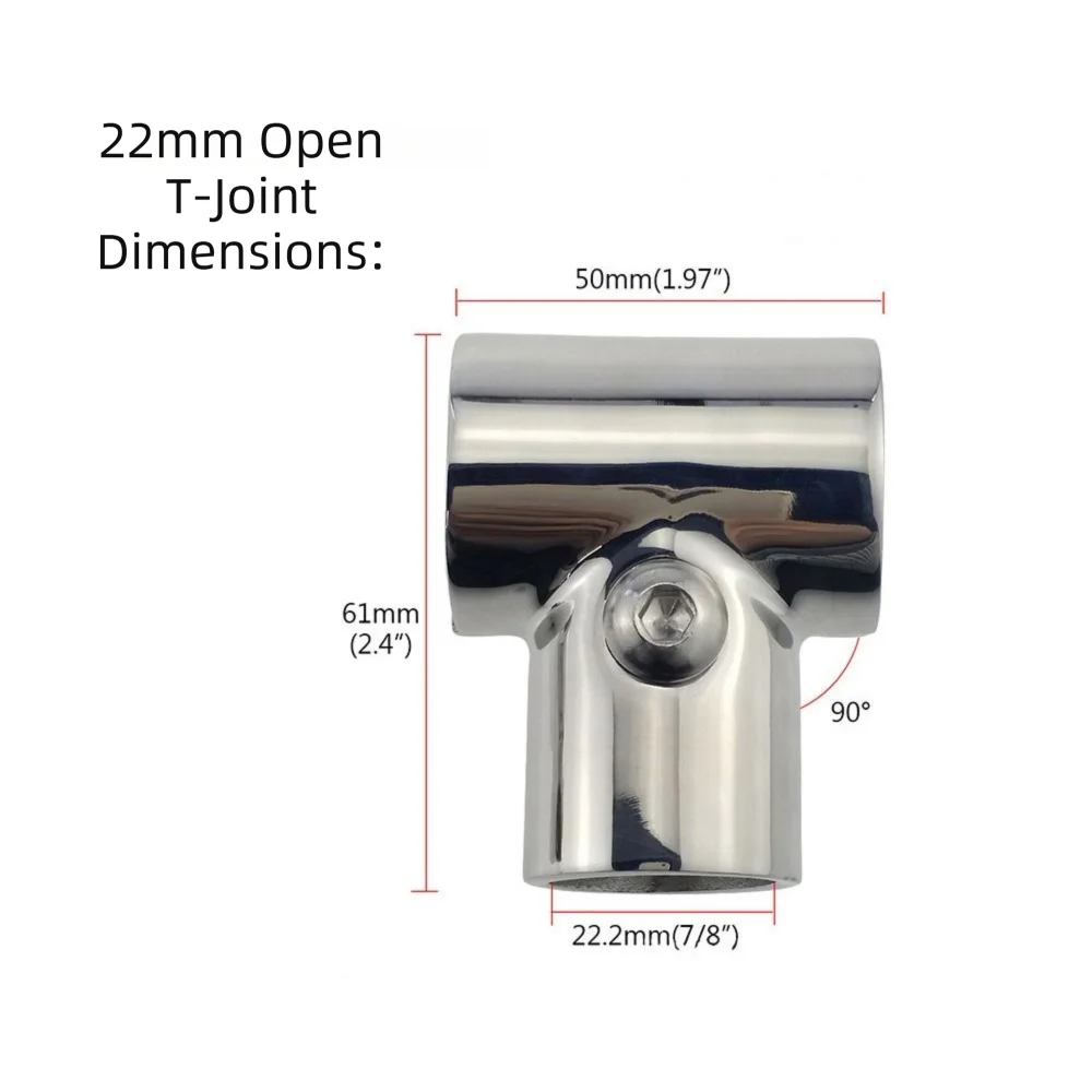 316 Stainless Steel Boat Hand Rail Fittings Corrosion Resistant 90 Zpaxo 22mm-0.87in