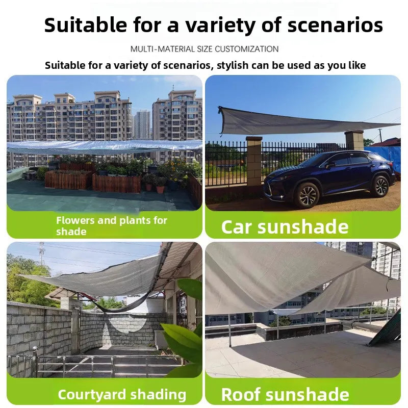 3x4m Aluminum Foil Sun Shade Net UV Protection Heat Insulation Roof