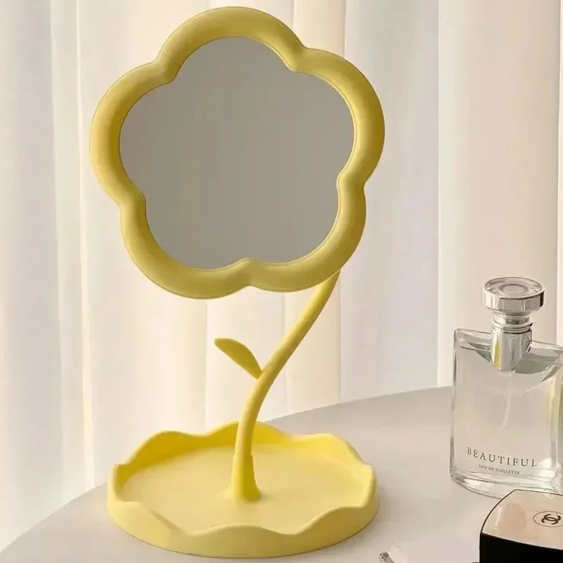Cloud-shaped Desktop Makeup Mirror Storage Tray Adjustable Angle