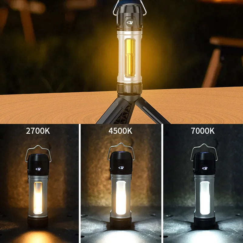 Rechargeable LED Camping Lantern – Stepless Dimming & Magnetic Base