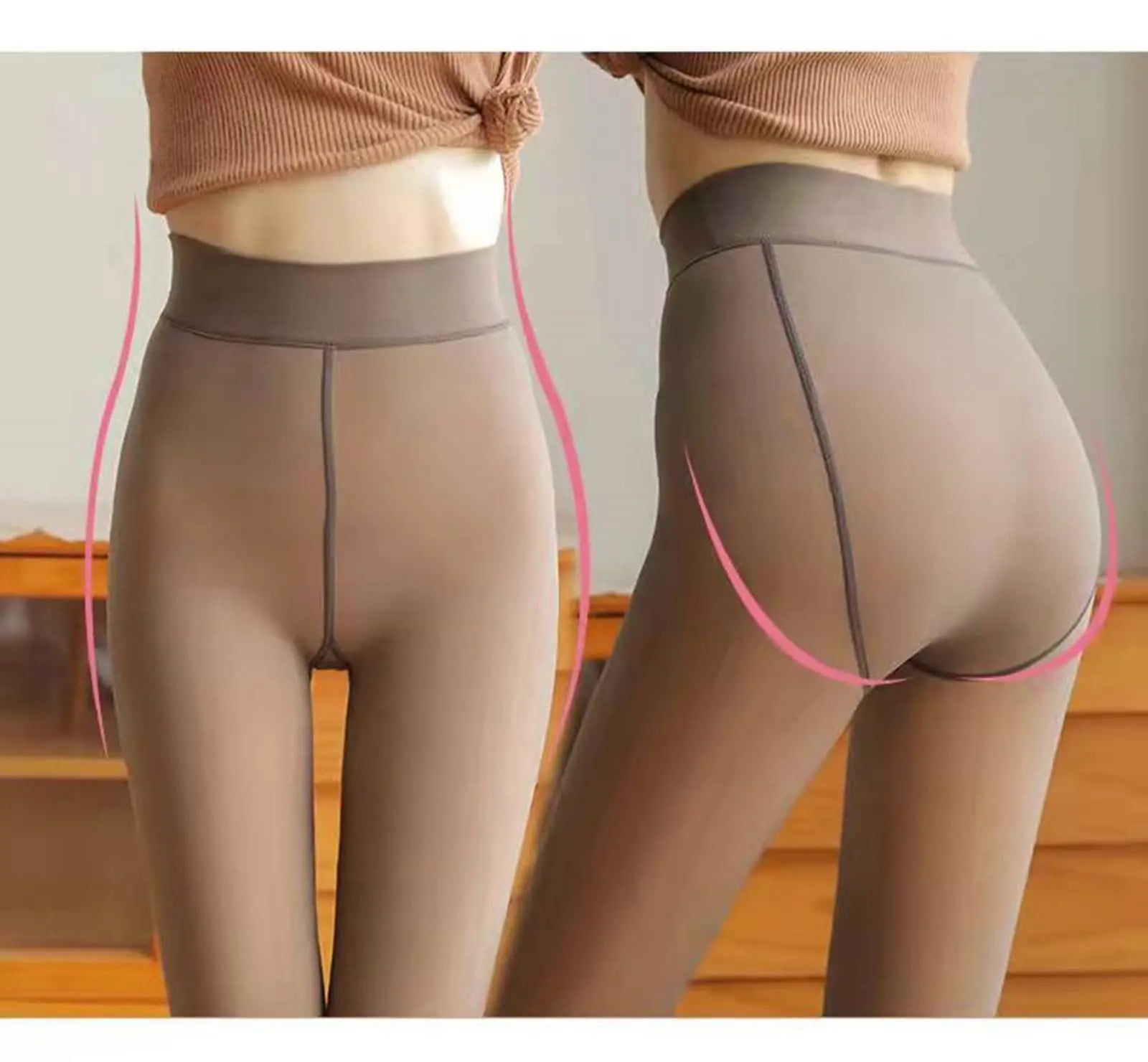Winter Warm Leggings Sexy Slim Translucent Pantyhose Nylon Tights High Waist Elastic Thick Wool Sock Pants Women Thermal Legging Zpaxo