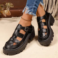 Spring Autumn Women's Solid Comfortable Hollow Out Breathable Single Zpaxo matte black 38
