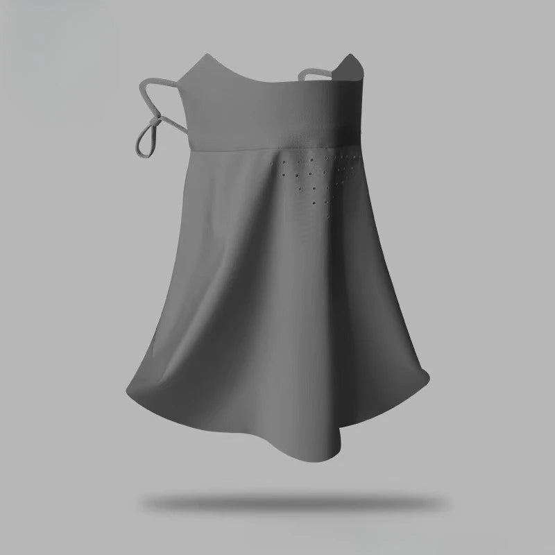 Women's Seamless Ice Silk-like UV Face Mask Ultra-thin Breathable Sun Zpaxo Deep grey